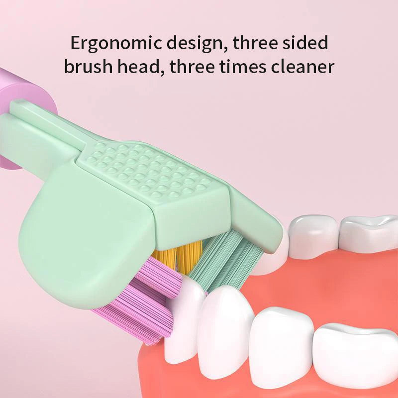 Three Sided Toothbrush Soft Bristle Tooth Brush Ultra Fine Oral Care Qme