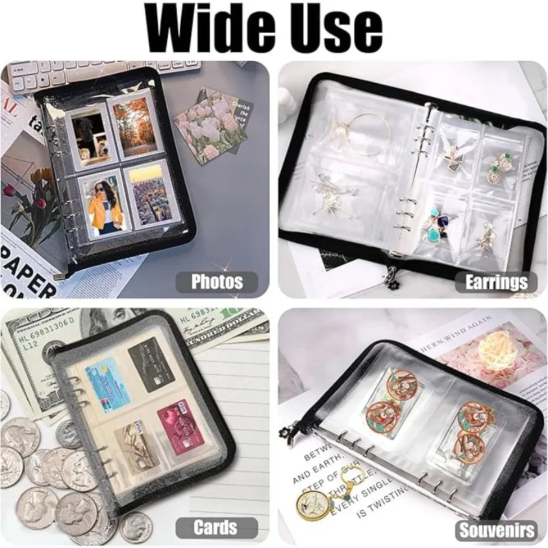 10sheets A5 Loose-leaf PP Transparent Pull-in Inner Page 6 Holes File Qme
