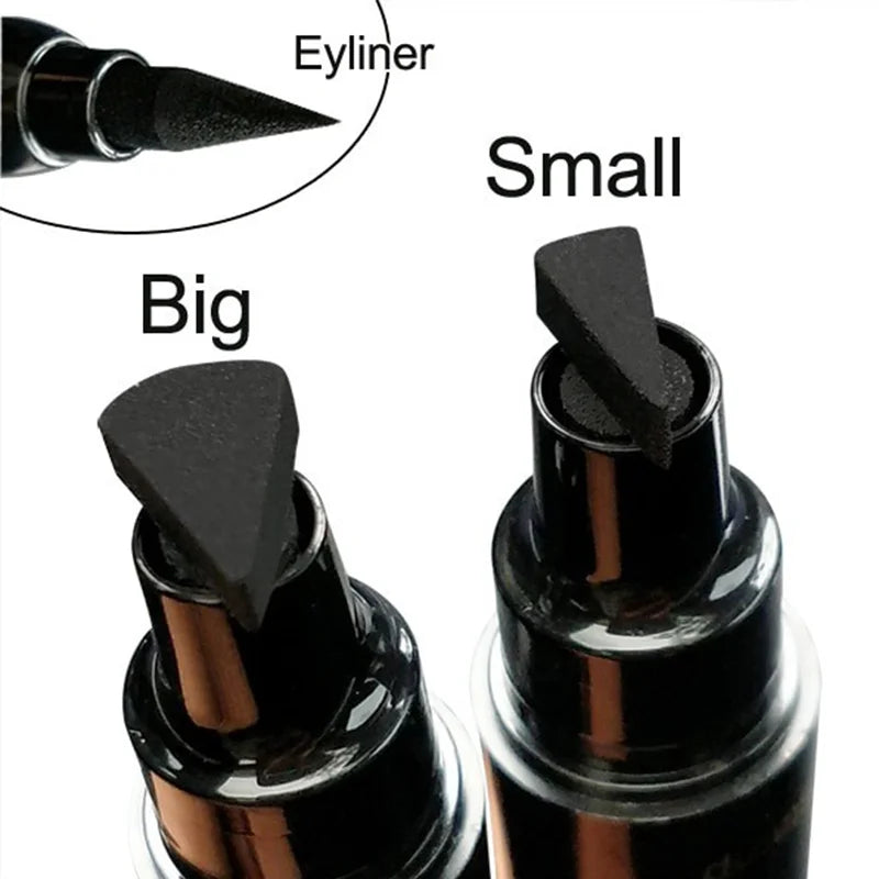 Double-ended Waterproof Eyeliner Stamp Pen Fast-drying Smudge-proof Qme