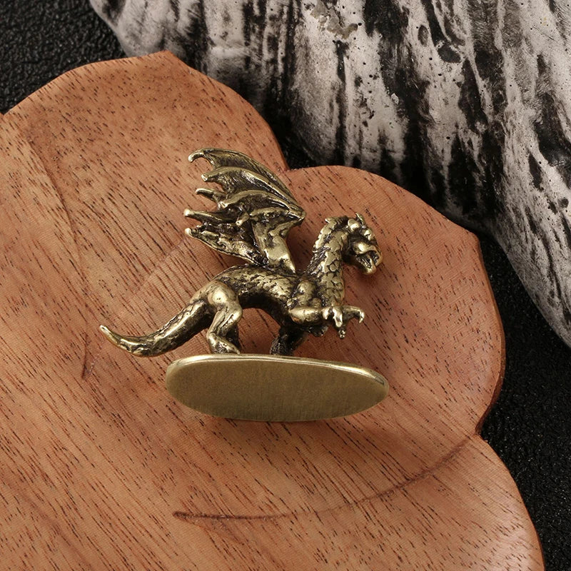 Mythical Beast Figurines Retro Home Feng Shui Decoration Solid Copper Qme