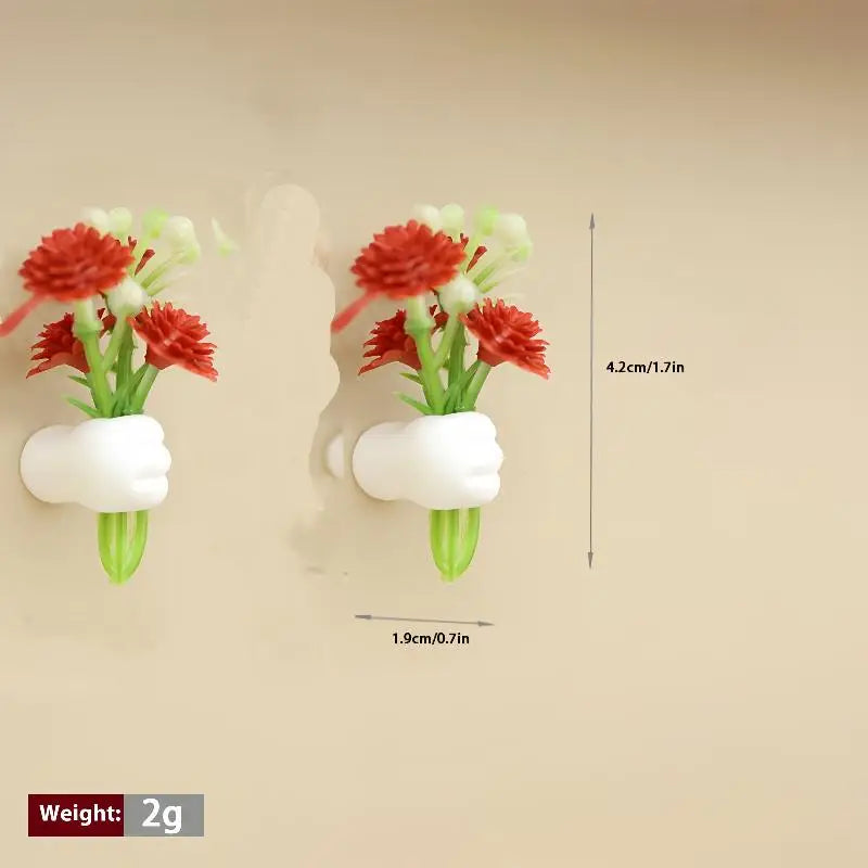 1 12 Dollhouse Miniature Handheld Flower Model Wall Hanging Qme Red