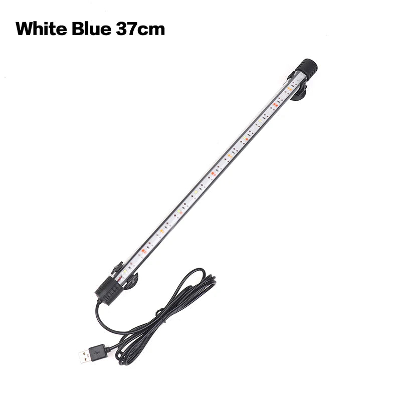 Fish Tank Light Underwater Lighting Submersible Lamp Plant Grow 110V Qme 37CM Multicolor CN Plug