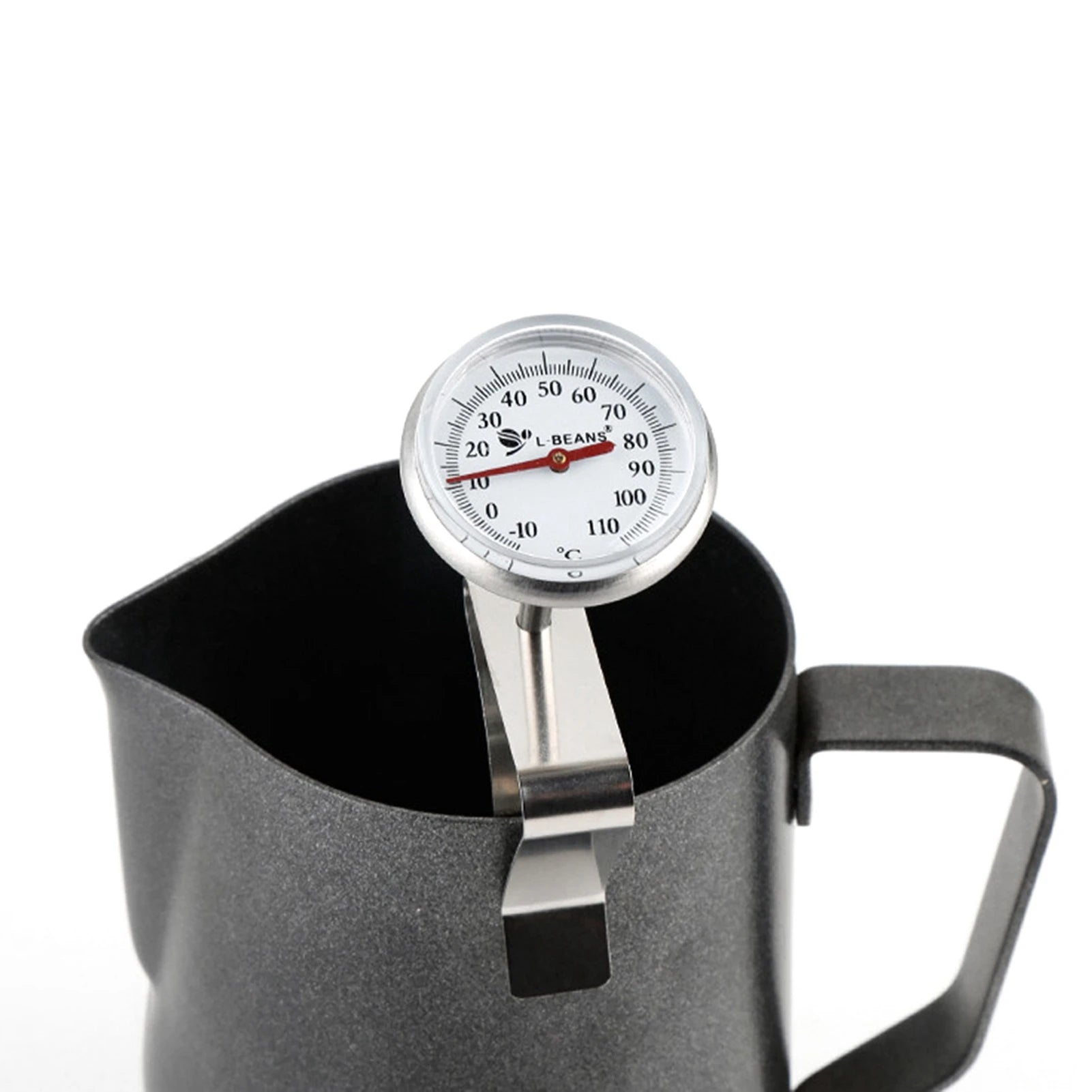 Adjustable Hanging Cooking Thermometer Stainless Steel Temperature Gauge with Clip for Coffee Milk Foaming Kitchen BBQ Tool Qme