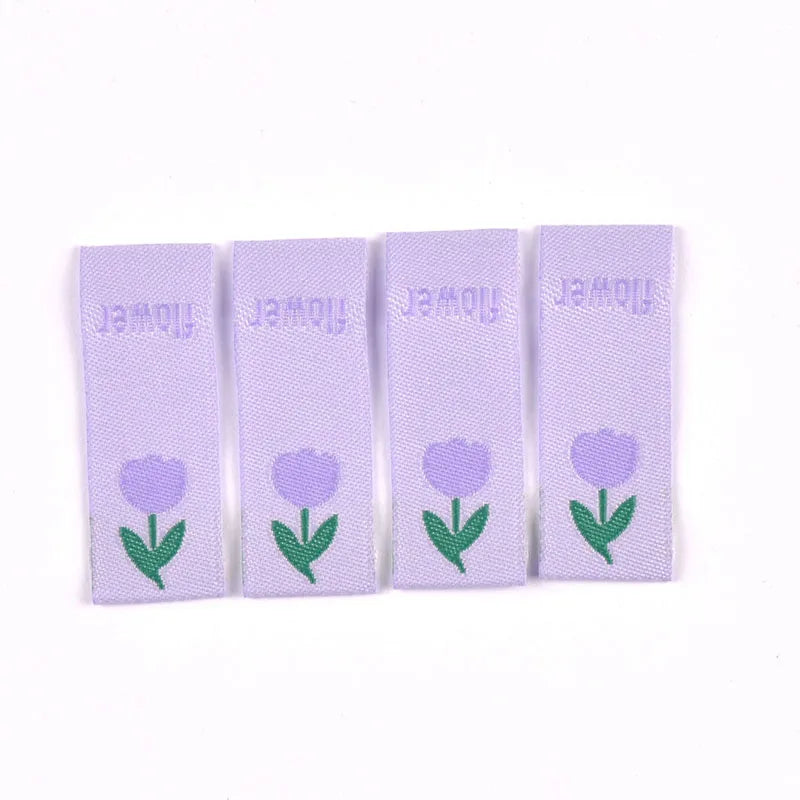 50pcs Cute Flower Embroidery Labels DIY Garment Accessories Handmade Clothing Bag Shoes Tags Kids Sewing Crafts 41x15mm c3630 Qme 4