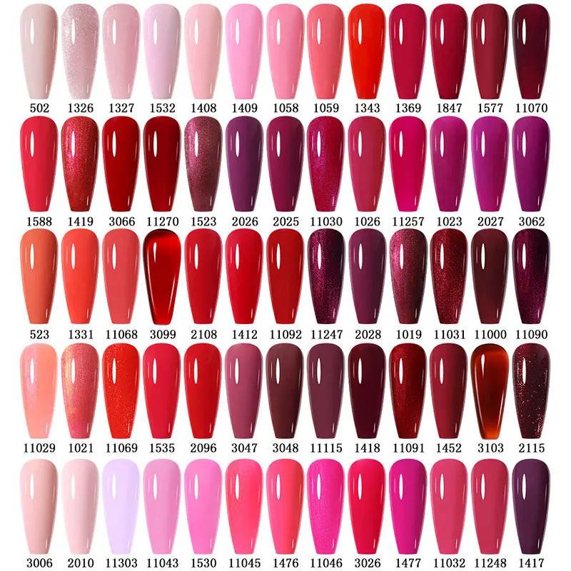 NAILCO Red Gel Nail Polish Wine Purple Semi Permanent Soak Off UV Qme