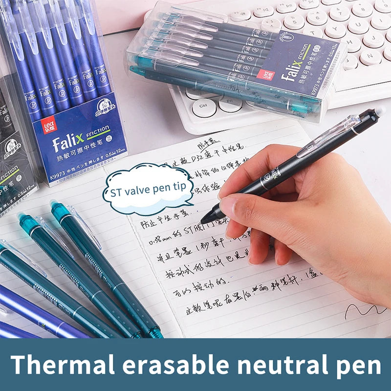 Erasable Gel Pen Press Ballpoint School Office Stationery Supplies Qme