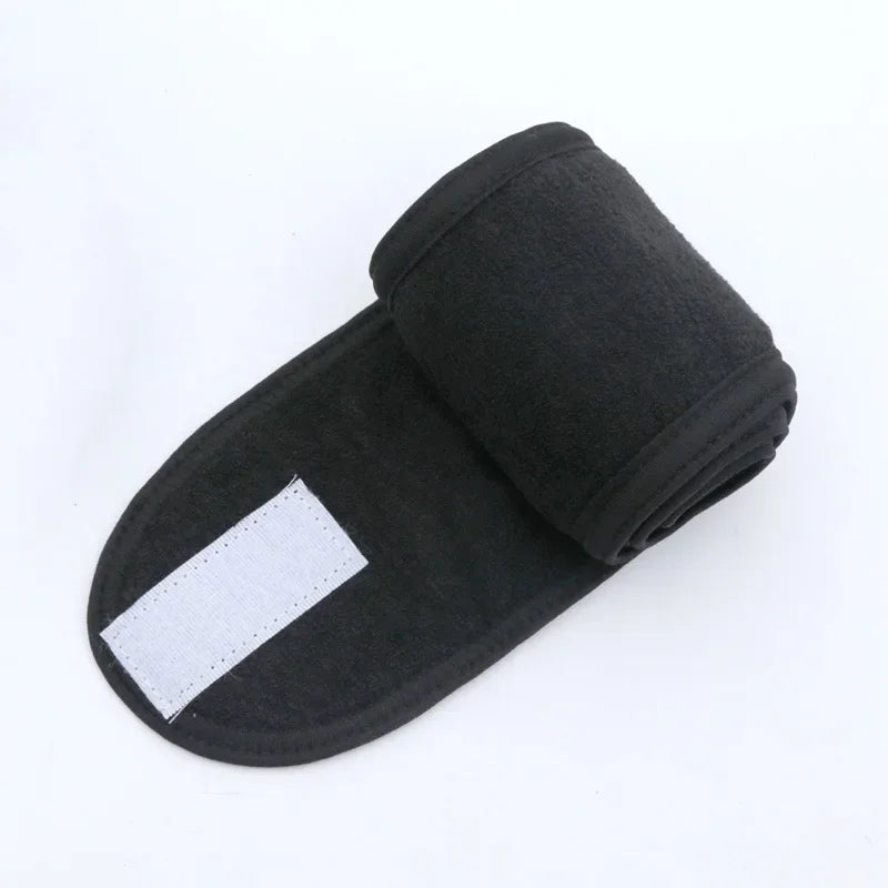 Women Spa Wide Hairband Adjustable Head Band Yoga Bath Shower Makeup Qme black