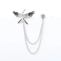 Creative Eagle Shaped Metal Chain Brooches Pin Man Suit Shirt Lapel Pin Women Jewelry Accessries Qme Silver