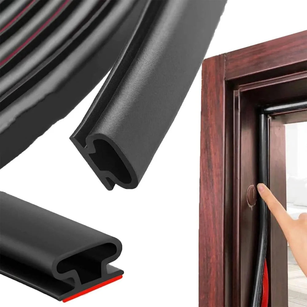 6-15M Sound Proof Door Window Sealing Strip Weatherproof Anti-Collision Strip Self-Adhesive Anti Dust Door Seal Rubber Strip Qme