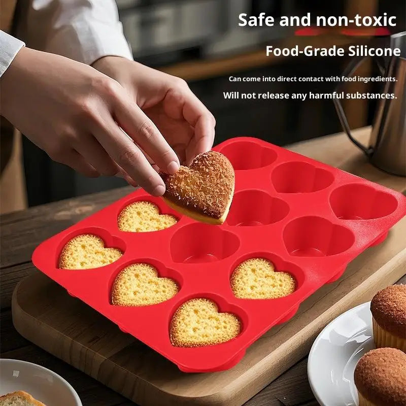 Heart Shaped Chocolate Silicone Baking Molds Bakeware Mold French Qme