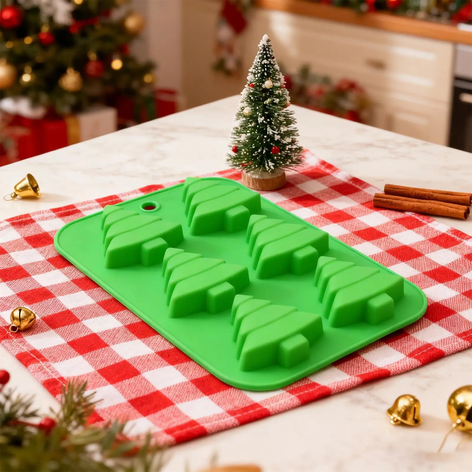 Christmas Silicone Molds Reusable Easy Release Non-stick Tray Candy Qme