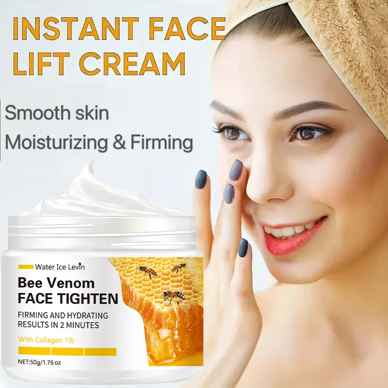 Bee Vemon Instant Facial Lifting Cream - Tightens and Lifts Skin, Smooths Fine Lines and Wrinkles | All Skin Types Qme
