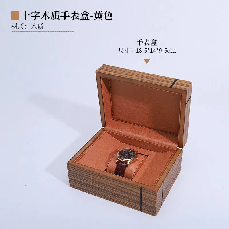 High End Wooden Box Packaging Gift Wooden Box Flip-top Watch Box Jewelry & Watch Packaging Box Solid Wood Watch Storage Box Qme J