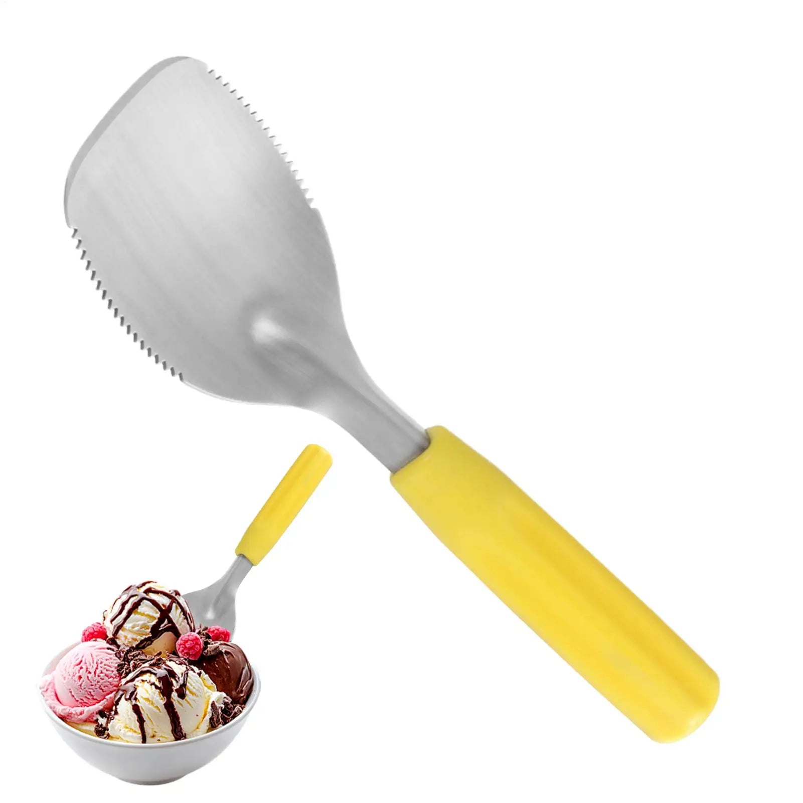 Ice Cream Scoop Serrated Food Dispenser Shovel Spoon Cookie Scooper Qme