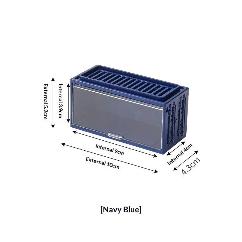 8-Compartment Acrylic Toy Car Display Rack Wall-Mounted Model Car Storage Cabinet Stackable Dustproof Case Qme Navy