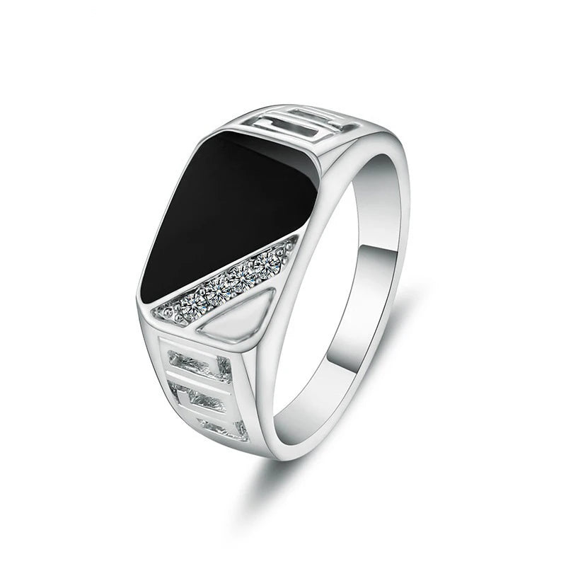 High Quality 925 Sterling Silver Color Women Men Rings Christmas New Ring Cubic Zirconia Square Rings Fine Jewelry Size 5-12 Qme Silver 9