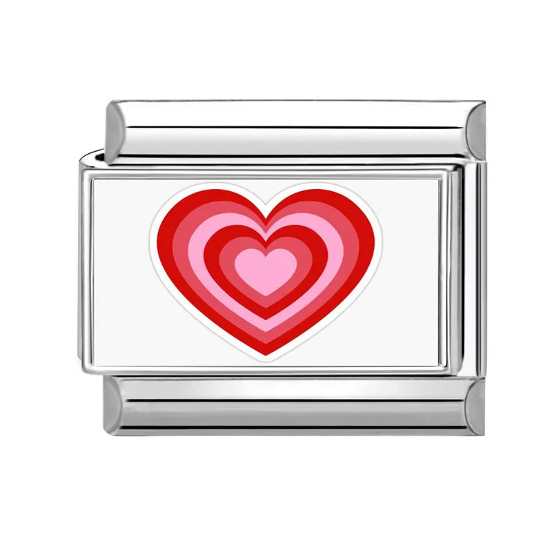 2025 New Cute Rabbit Cats Heart Flowers Italian Charm Link fit 9mm Stainless Steel Jewelry DIY Making Bracelets Gifts Wholesale Qme Style 18