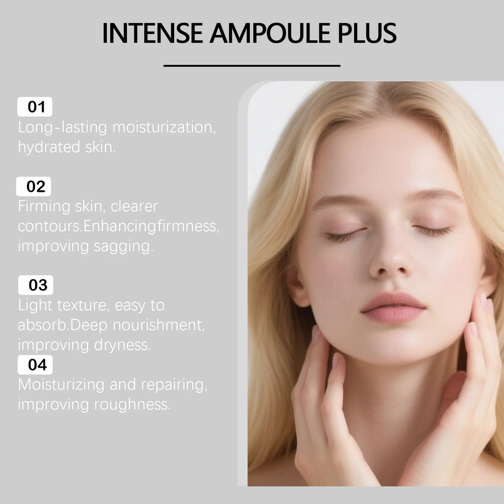 Calcium Intense Ampoule Plus with Collagen Moisturizing Essence Firming Smoothing Brightening Revitalizing Hydrating Face Serum Qme