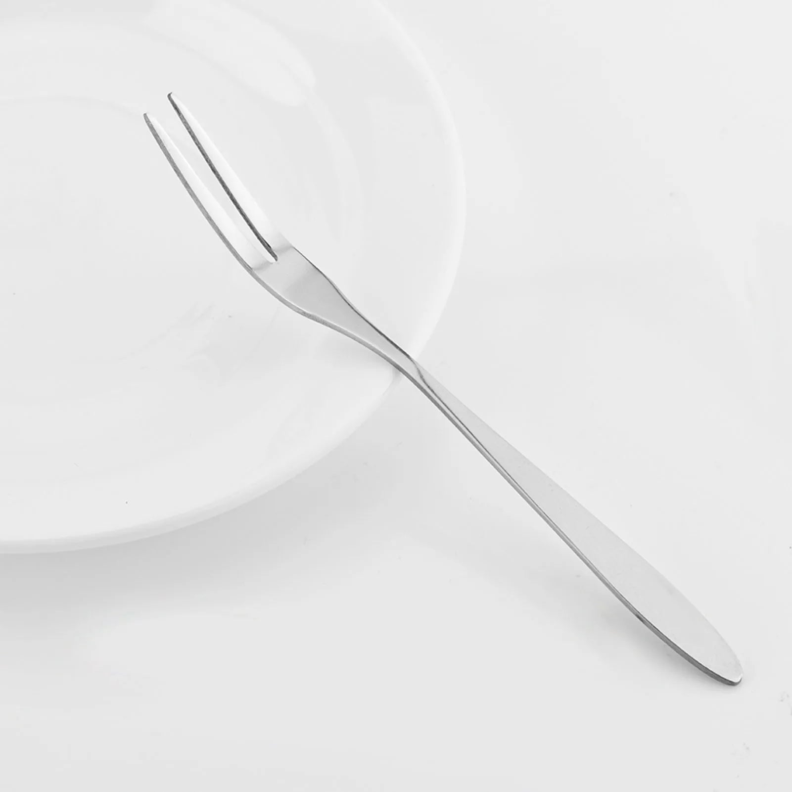 20Pcs Stainless Steel Fruit Fork Set Long Handle Dessert Forks Cake Serving Picks for Party Home Kitchen Tableware Qme