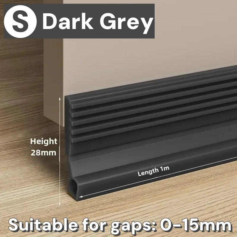 1M Door Sealing Strip Windproof Soundproof Waterproof Barriers for Doors Windows Insect Proof Filling Strip for Door Bottom Gap Qme Dark grey S