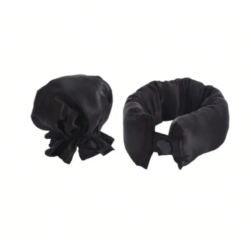 2 4 Satin Heatless Curling Overnight Curl Blowout Rods Soft Hair Qme 2Pcs Black