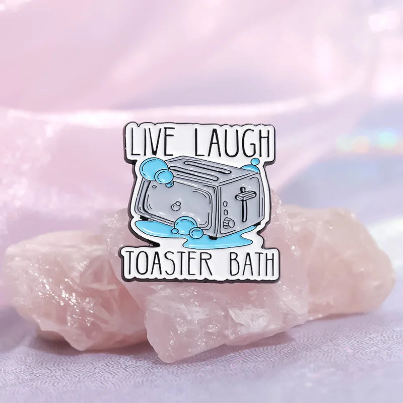Blue Ice Toaster Enamel Pins Elegant Brooch Badges Versatile Clothing Qme