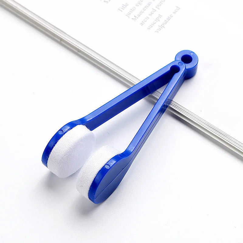 Portable Glasses Wipe Suede Cloth Cleaning Artifact Clip Does Not Qme Blue