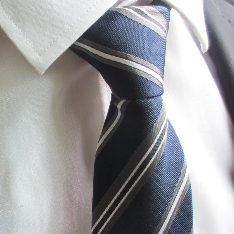 Zipper Tie Men Bridegroom Wedding Lazy Pre-tied Knoted Ties Stripe Qme color12 China Mainland