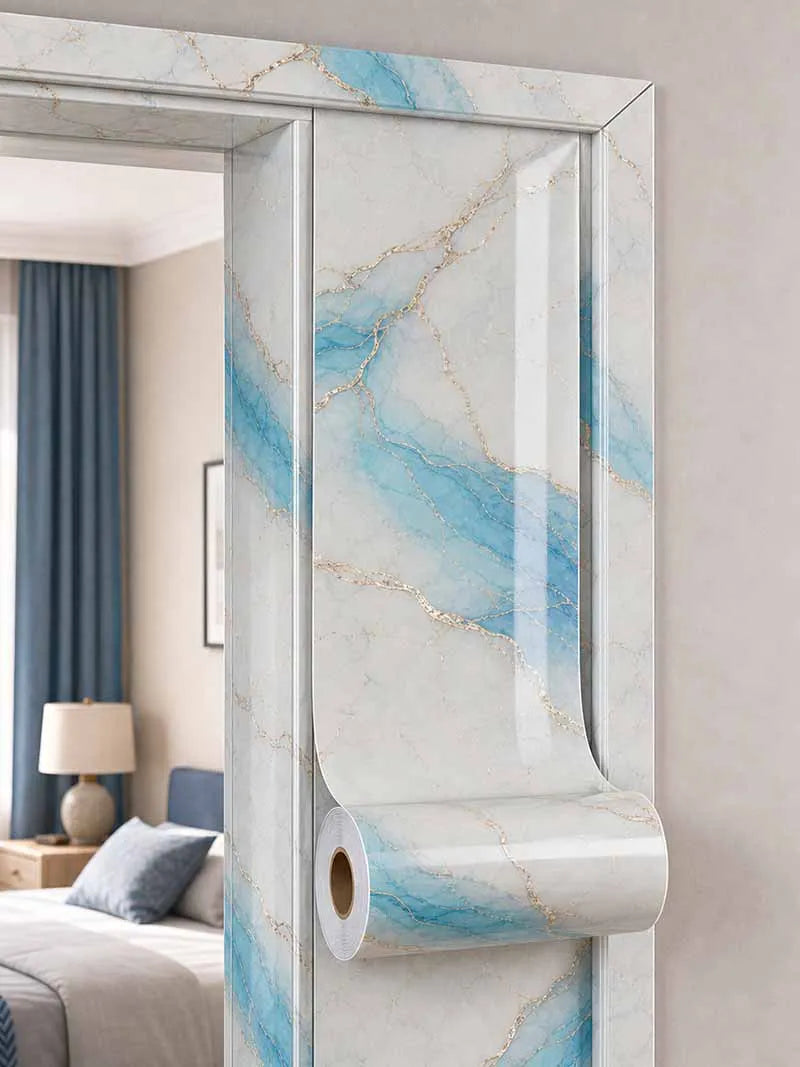 Imitation Ceramic Tile Marble Pattern Window Sill Waterproof Sticker Qme