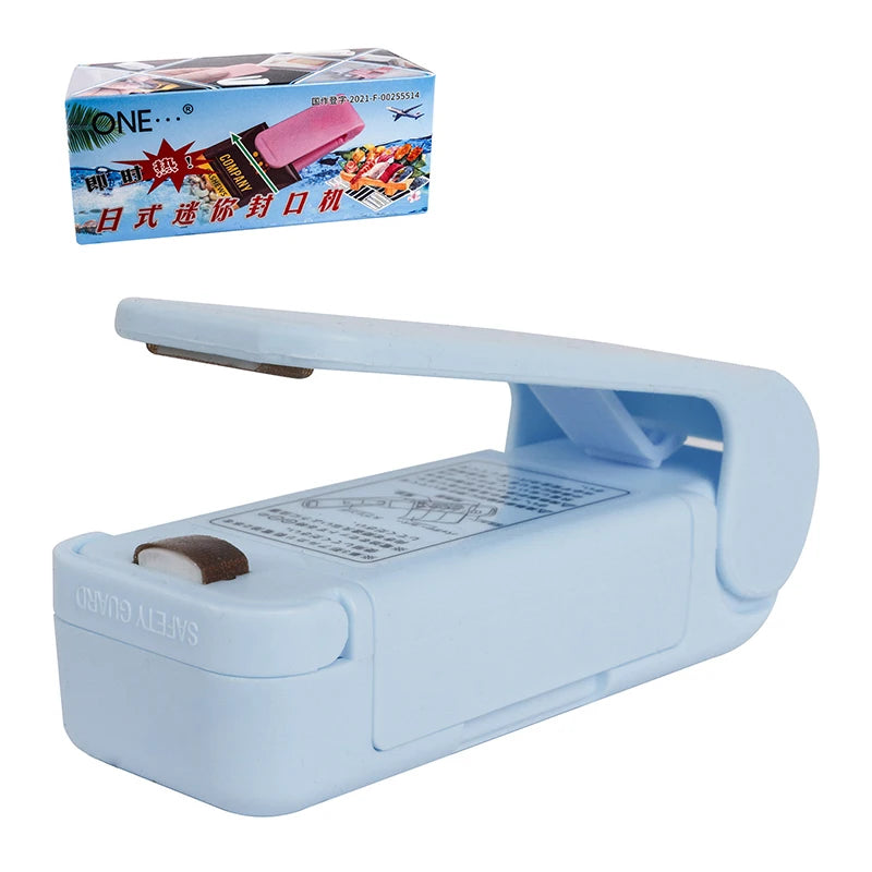 Plastic Food Bag Hand Pressure Heat Sealing Machine Kitchen Tools Qme Blue