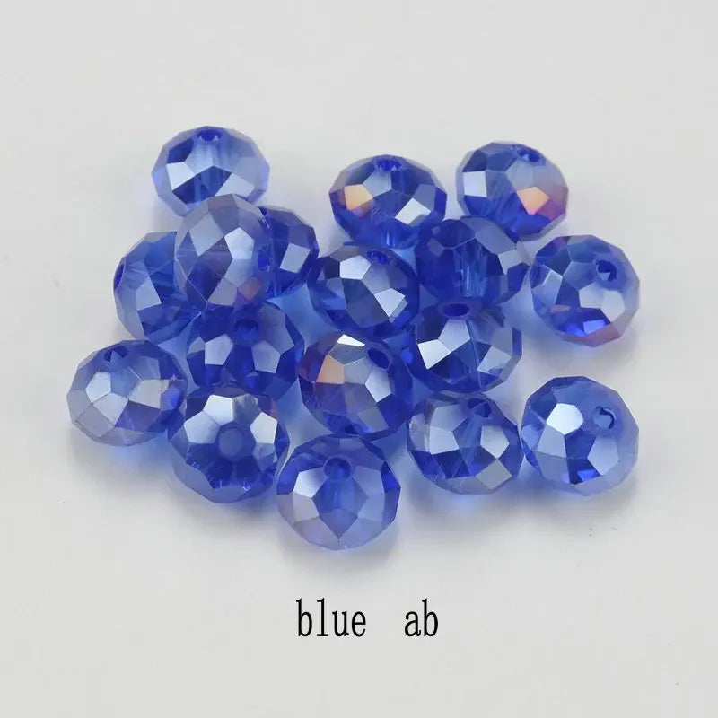 4mm glass beads plated Color faceted round crystal beads Jewelry beads for bracelet necklace Jewelry making DIY 150pcs Qme blue ab 4mm-150pcs