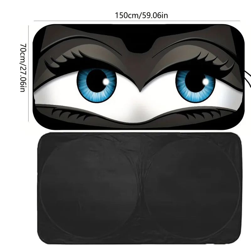 Cartoon Folding Car Sunshade Windshield Protector UV Heat Protection Qme car sun visor