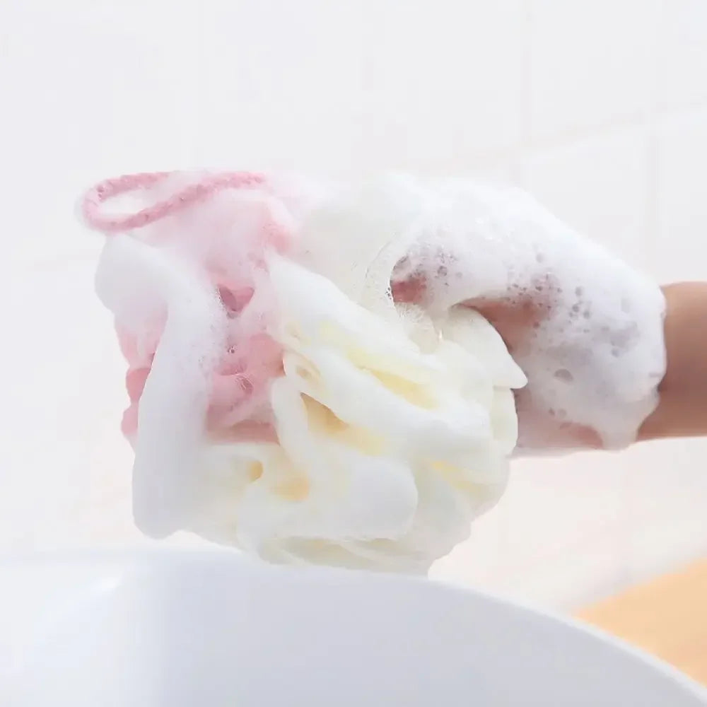 Soft Shower Mesh Foaming Sponge Body Scrub Exfoliating Back Brush Qme