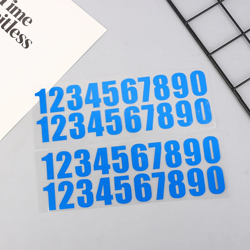 Car Reflective 0-9 Numbers Sticker Temporary Parking Phone Remarks Qme F