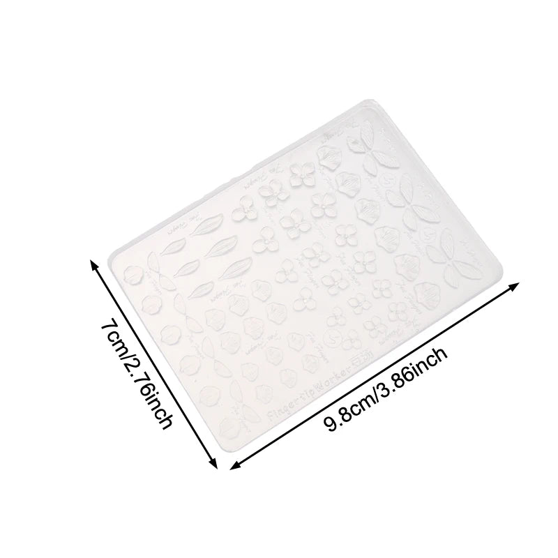 3D Silicone Flower Nail Carving Mold Butterfly Stamping Plate Nails Qme