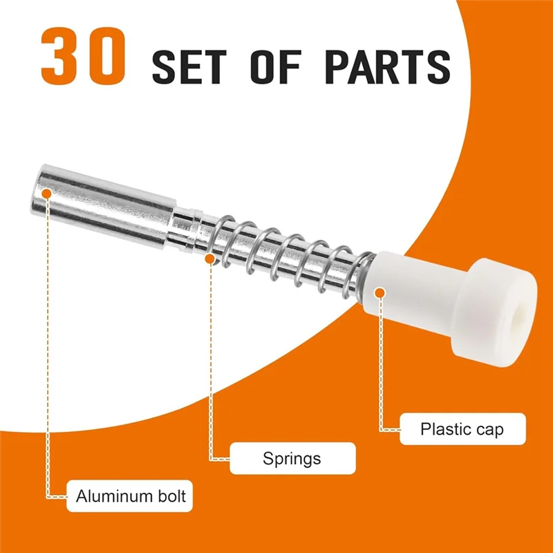 A02F-30-Pack Window Screen Replacement Plunger Pins 5/32 X 1-1/2 Inch For 3/4" Screen Frame Latch Set Qme