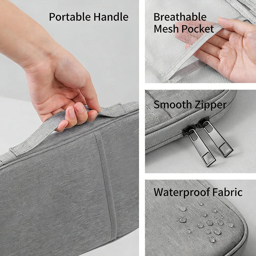 Heavy Duty Waterproof 11-13 Inch iPad Tablet Computer Bag Handheld Portable Carrying Case for iPad Storage Pouch Durable Qme