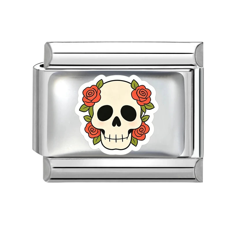 New 2026 Design Halloween Cherry Bow Pumpkins Ghost Italian Charm Links Fit 9MM Stainless Steel Bracelet Jewelry DIY Making Gift Qme S 21