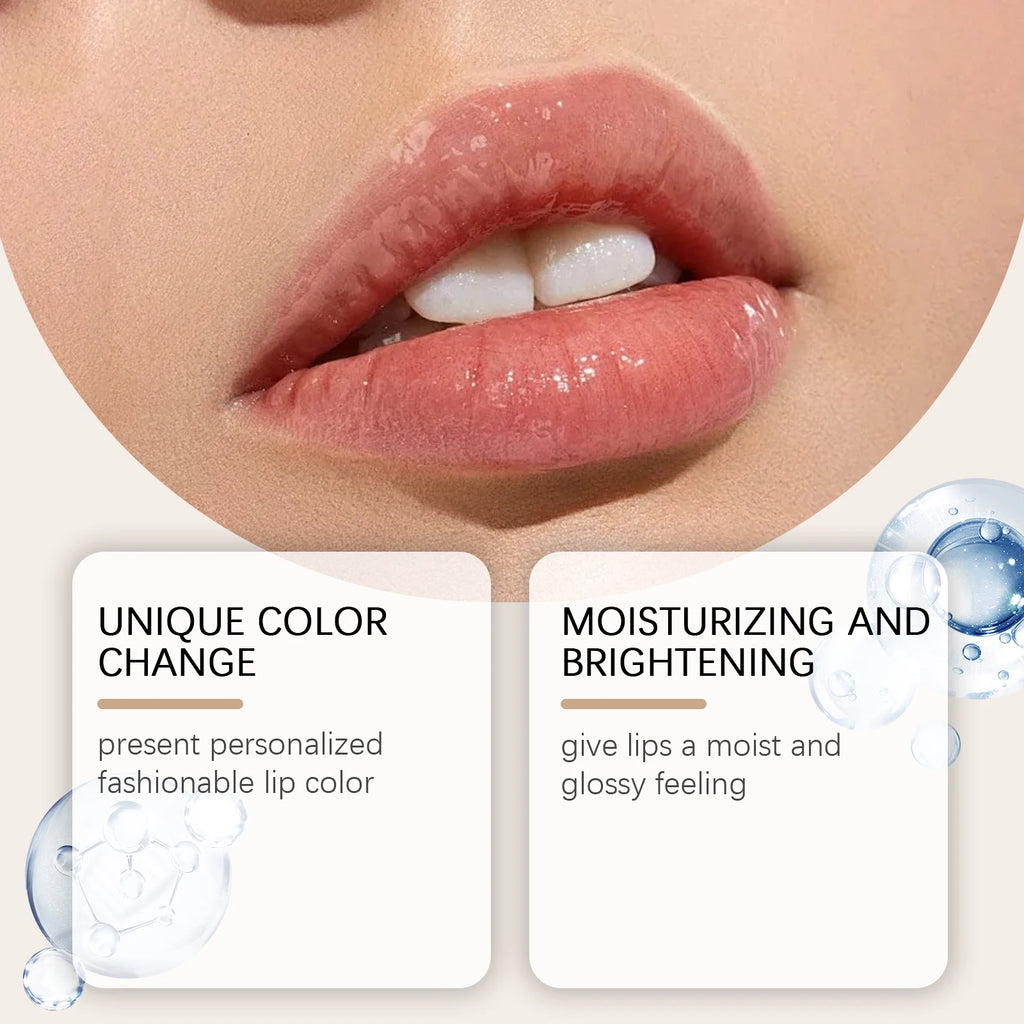 Gold Foil Color Changing Lip Balm Glossy Non-Sticky Nourishing Moisturizing Lasting Transferproof Color Changing Lipstick Qme