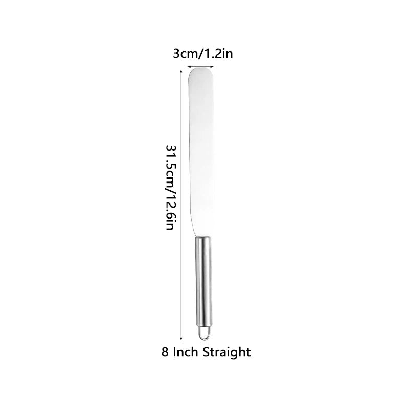 6 8 Stainless Steel Cream Icing Frosting Spatula Cake DIY Decorating Qme 8 Inch Straight
