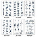 A Small Pattern Waterproof Temporary Tattoo Stickers, Long-lasting Waterproof for One to Two Weeks, Finger Tattoos for Women Qme 6pcs WS-G001G006