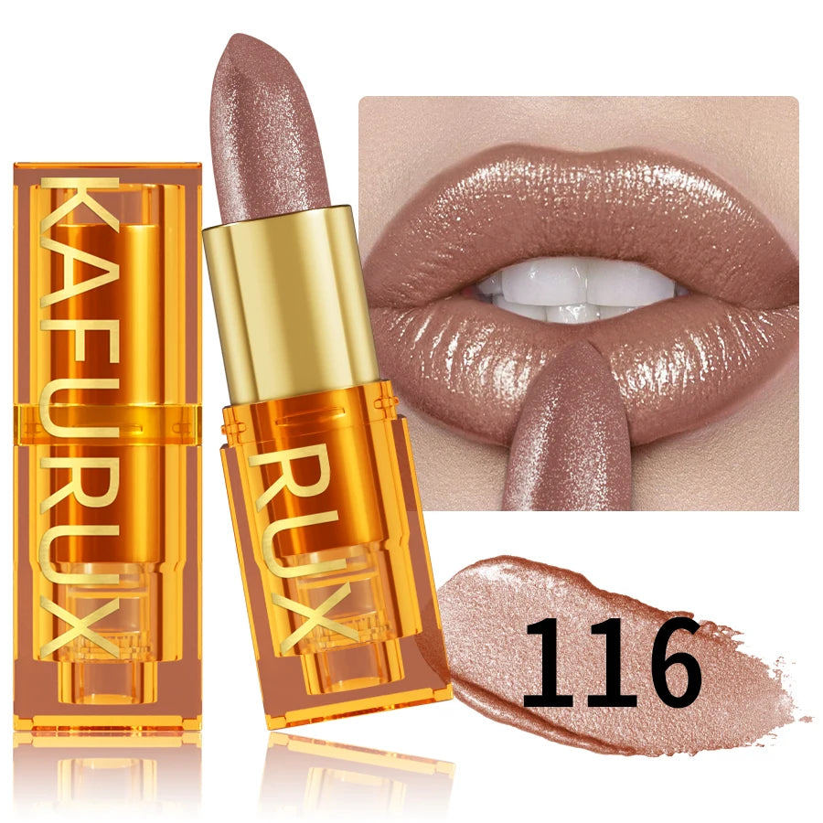 16Colors Bold Intense Glitter Shiny Metallic Lipstick Lip Tint Long Qme 116