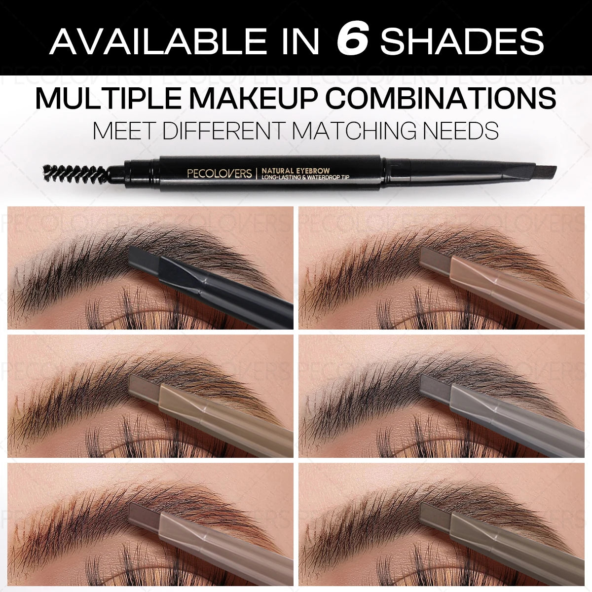 Waterproof Dual-ended Eyebrow Pencil Brush Highly Pigmented Rendening Qme