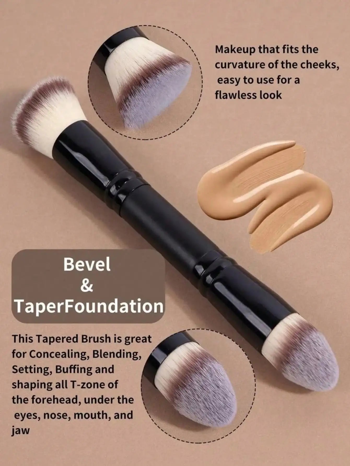 Professional Facial Double-ended Makeup Brush Paper Box Bevel&taper Qme