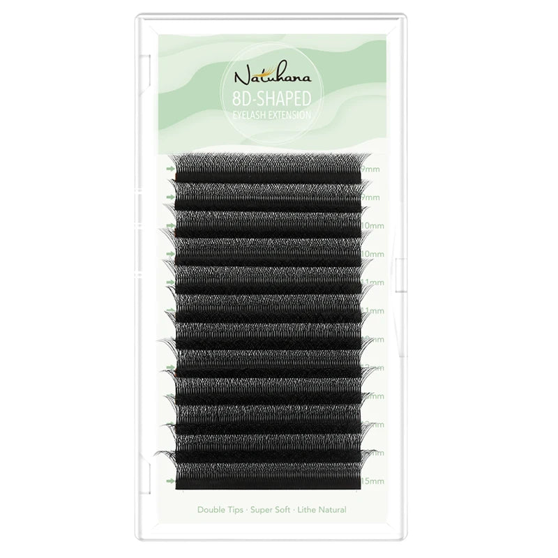 NATUHANA 7D W-shaped Eyelash Extensions Premade Volume Fan Natural Qme