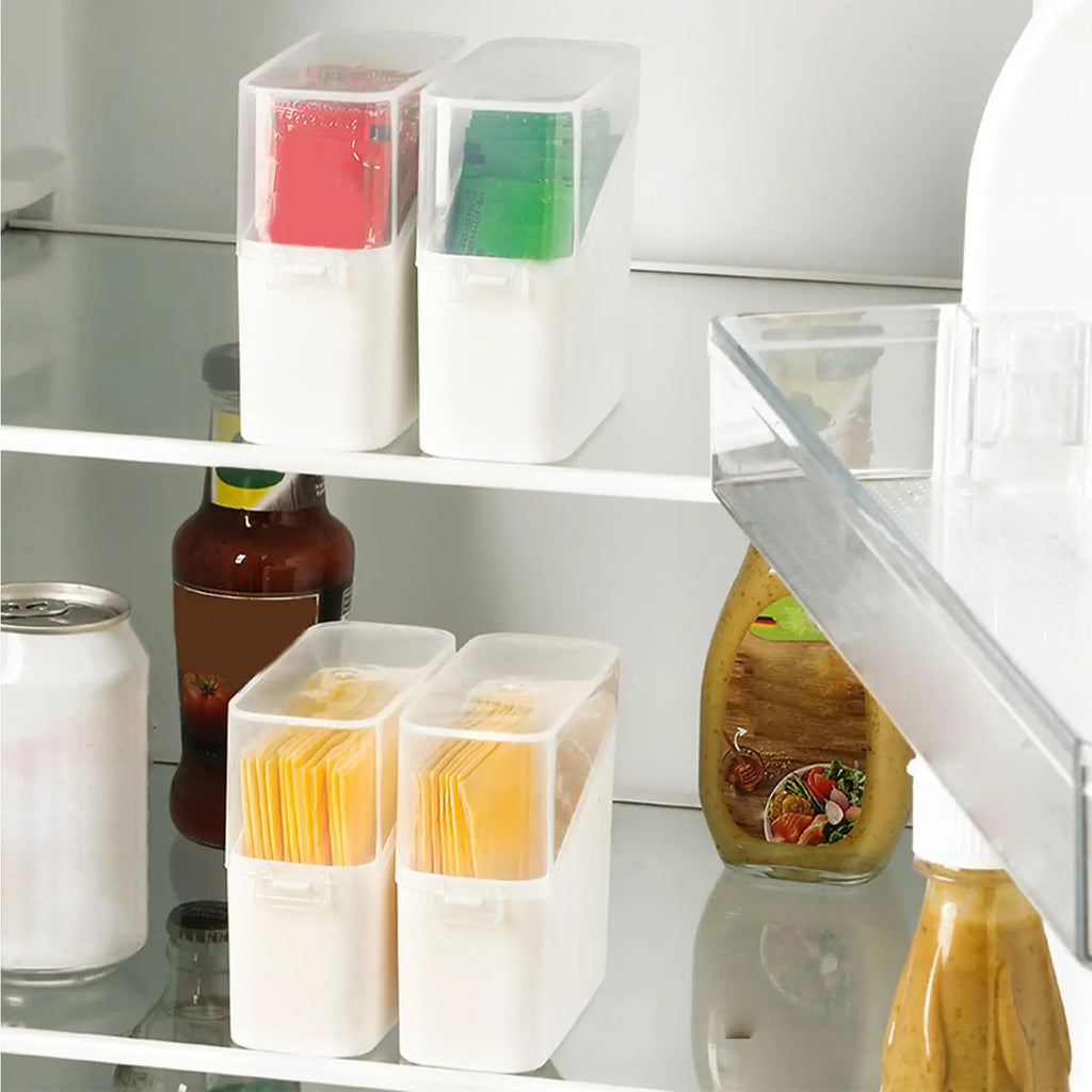 Cheese Keeper Case Airtight Food Storage Cheese Storage Box for Refrigerator Non-Slip Organizer Holder With Lid Kitchen supplies Qme