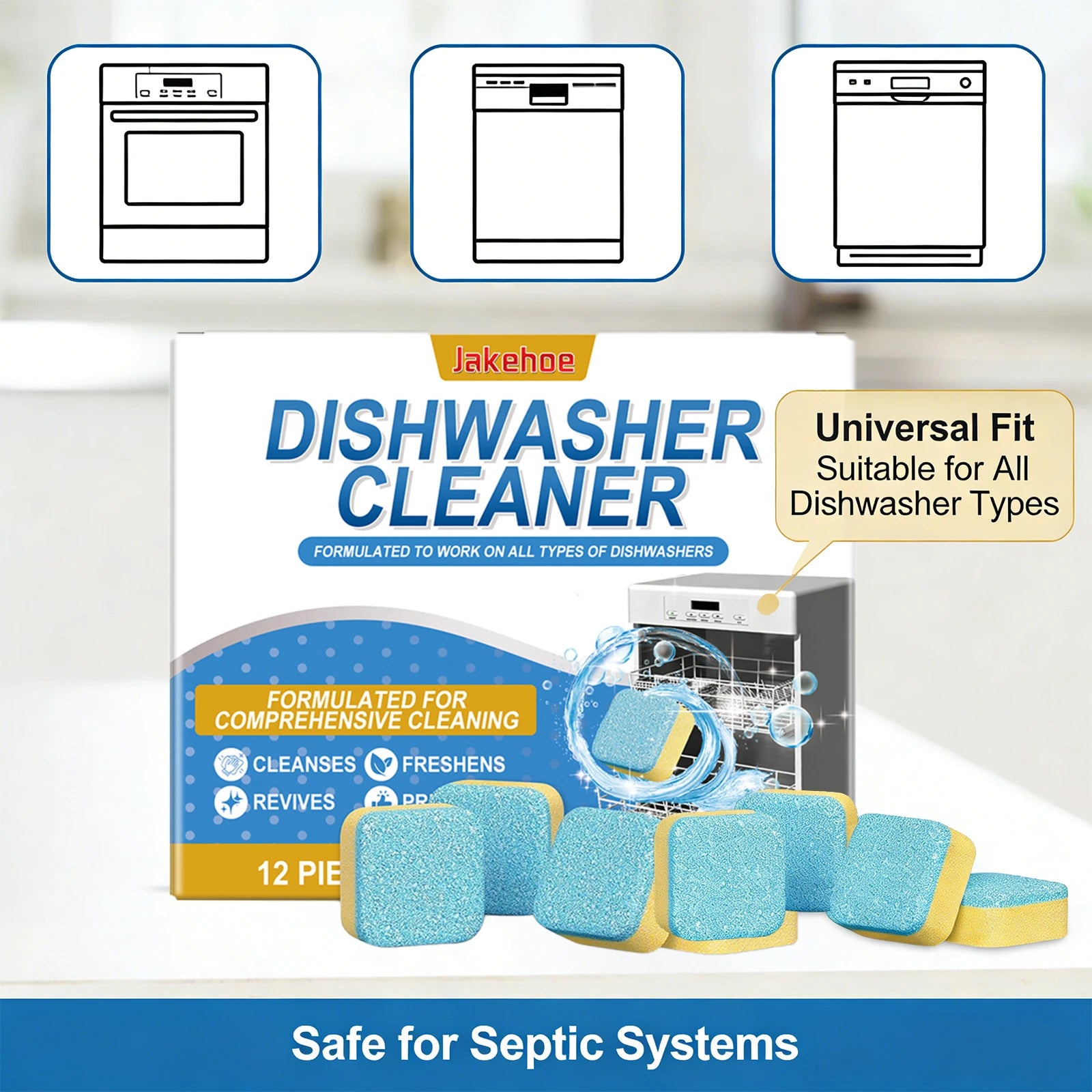 Dishwasher Cleaning Tablets Remove Residual Oil Stains Reduce Bacteria Eliminate Odors Dishwasher Cleaning Effervescent Tablets Qme