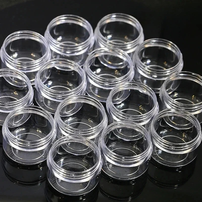 50/20/10pcs 2-5g Clear Cream Jar Mini Cosmetic Bottles Containers Transparent Pot For Nail Arts Small Clear Can Tin For Balm Qme 5g 50pcs