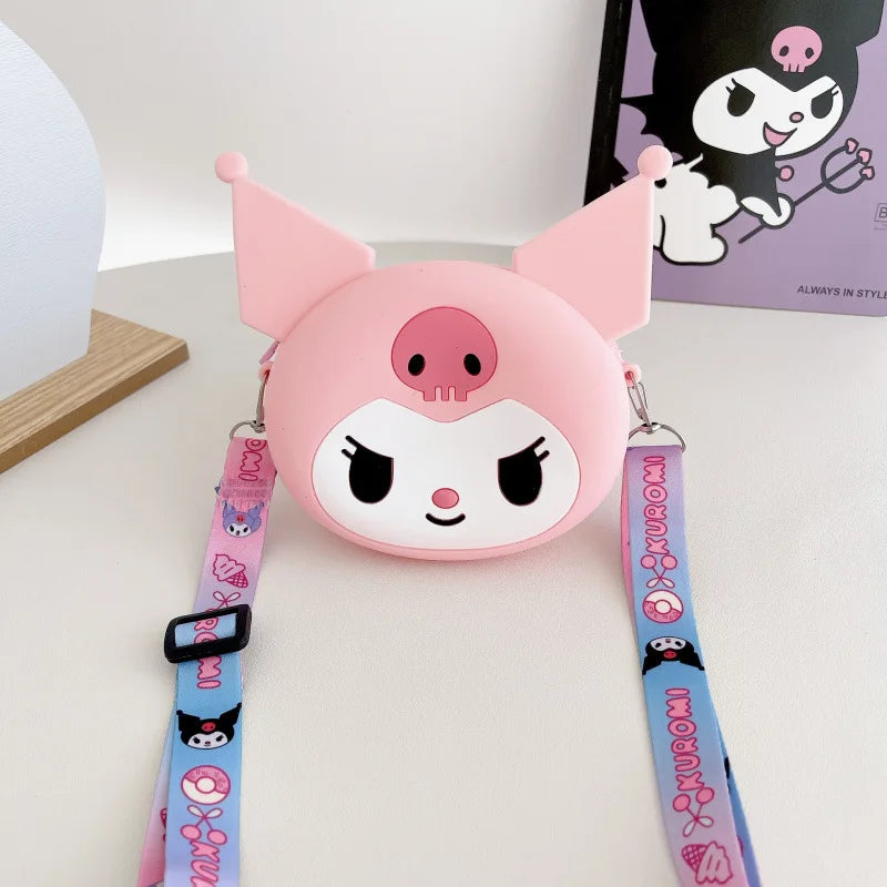 Hello Kitty Kuromi Coin Purse Cute Cartoon Student-Style Instagram-Inspired Fashion Bag Melody Silicone Crossbody Bag Qme 2