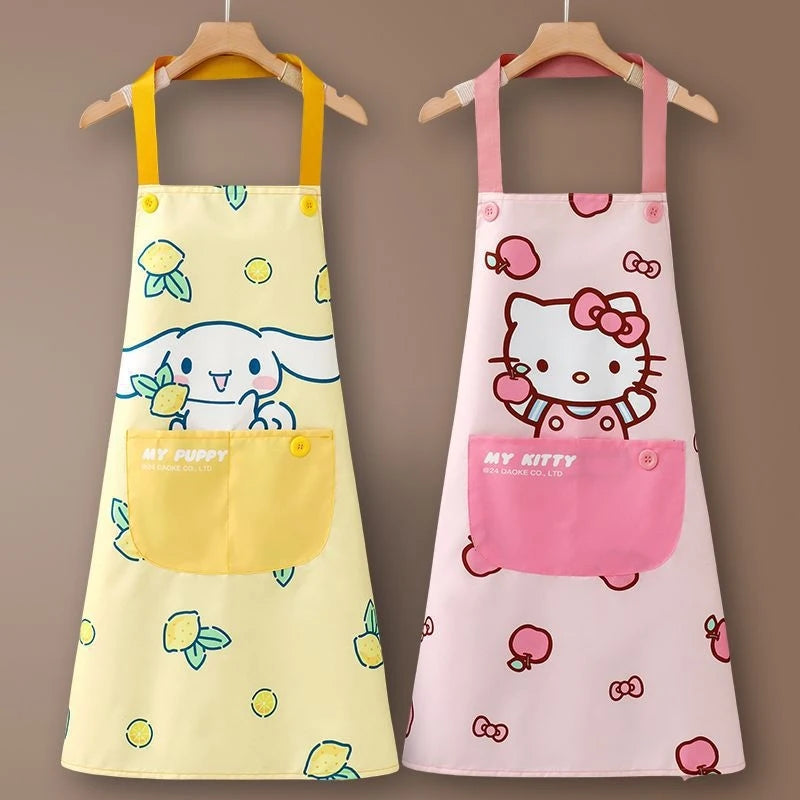Hello Kitty Grease- and Water-Resistant Apron For Home Cooking and Stir-Frying Cooking Apron and Workwear Qme